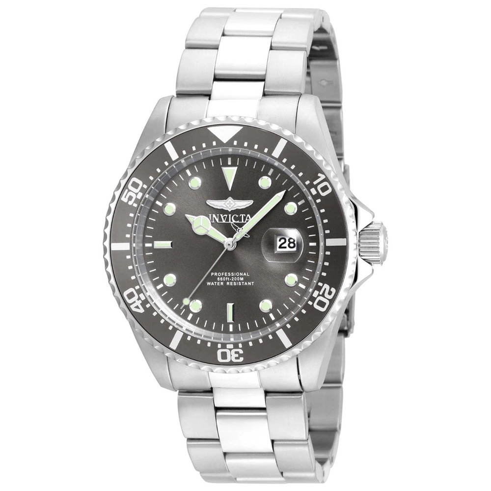 Invicta Men's Pro Diver 43mm Stainless Steel Quartz Watch, Silver/Grey 22050